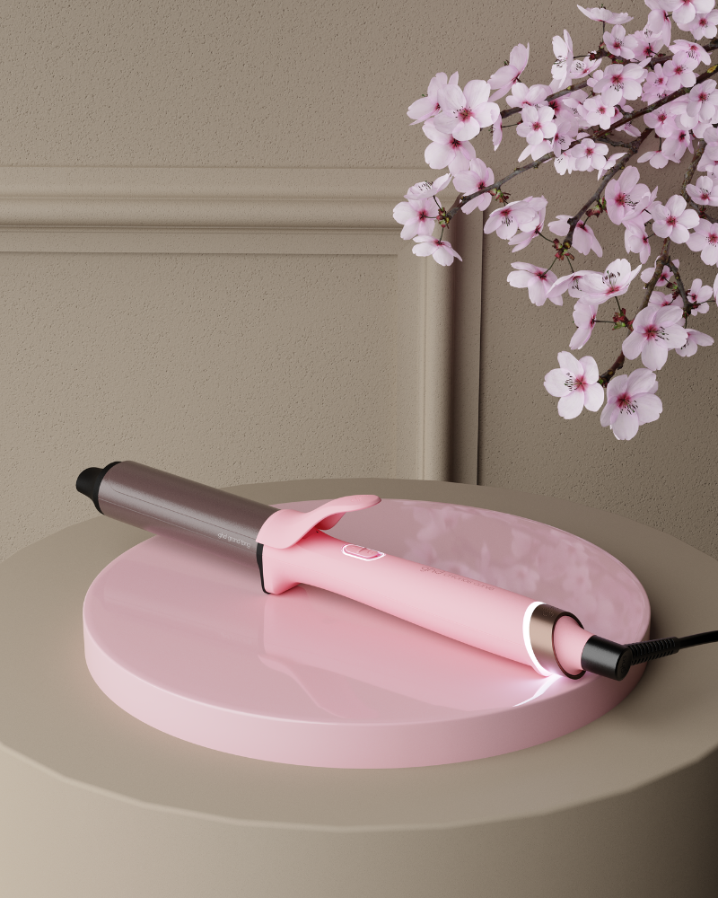 Chronos Grand Curl Tong in Dusted Pink Breast Cancer Edition
