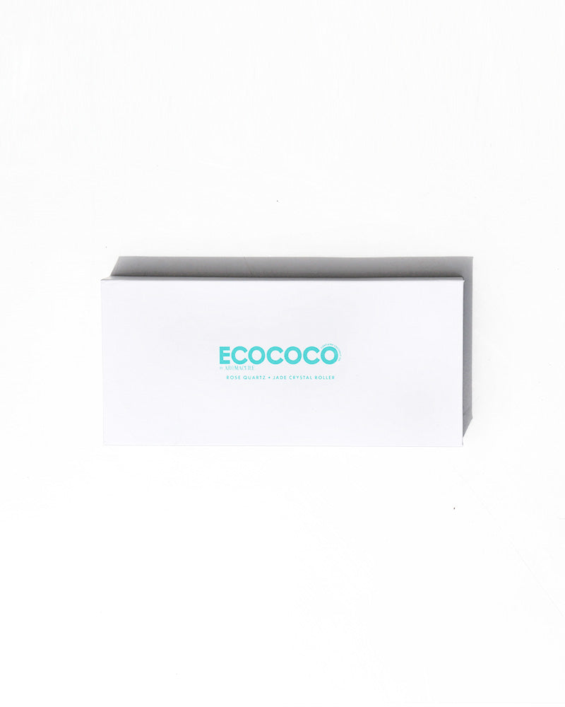 Ecococo Rose Quartz + Jade Crystal Roller
