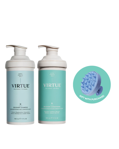 Virtue Labs Recovery Jumbo Duo bundle with free scalp massage brush
