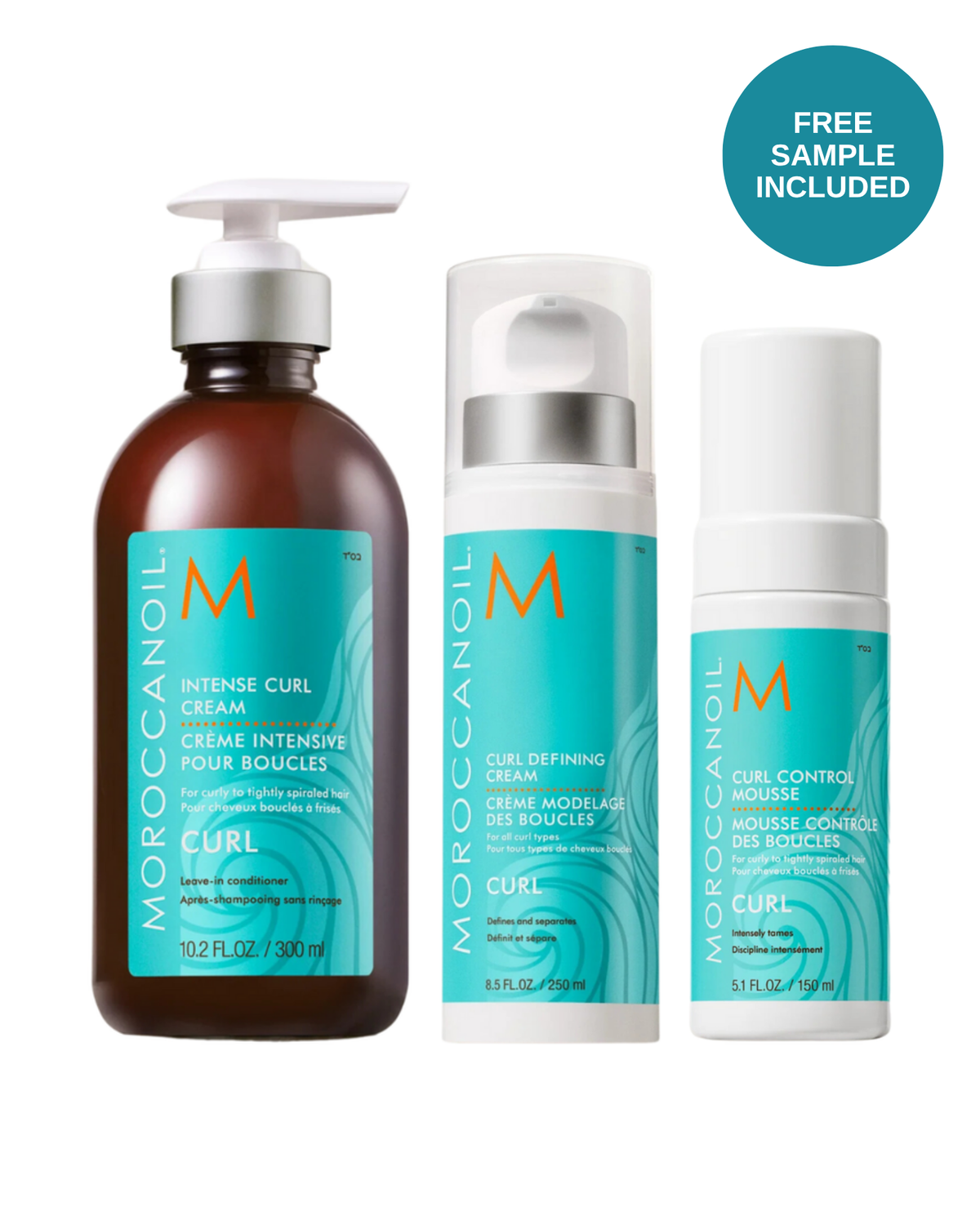 Moroccanoil Curl Crush Kit: Intense Curl Cream, Curl Defining Cream and Curl Control Mousse