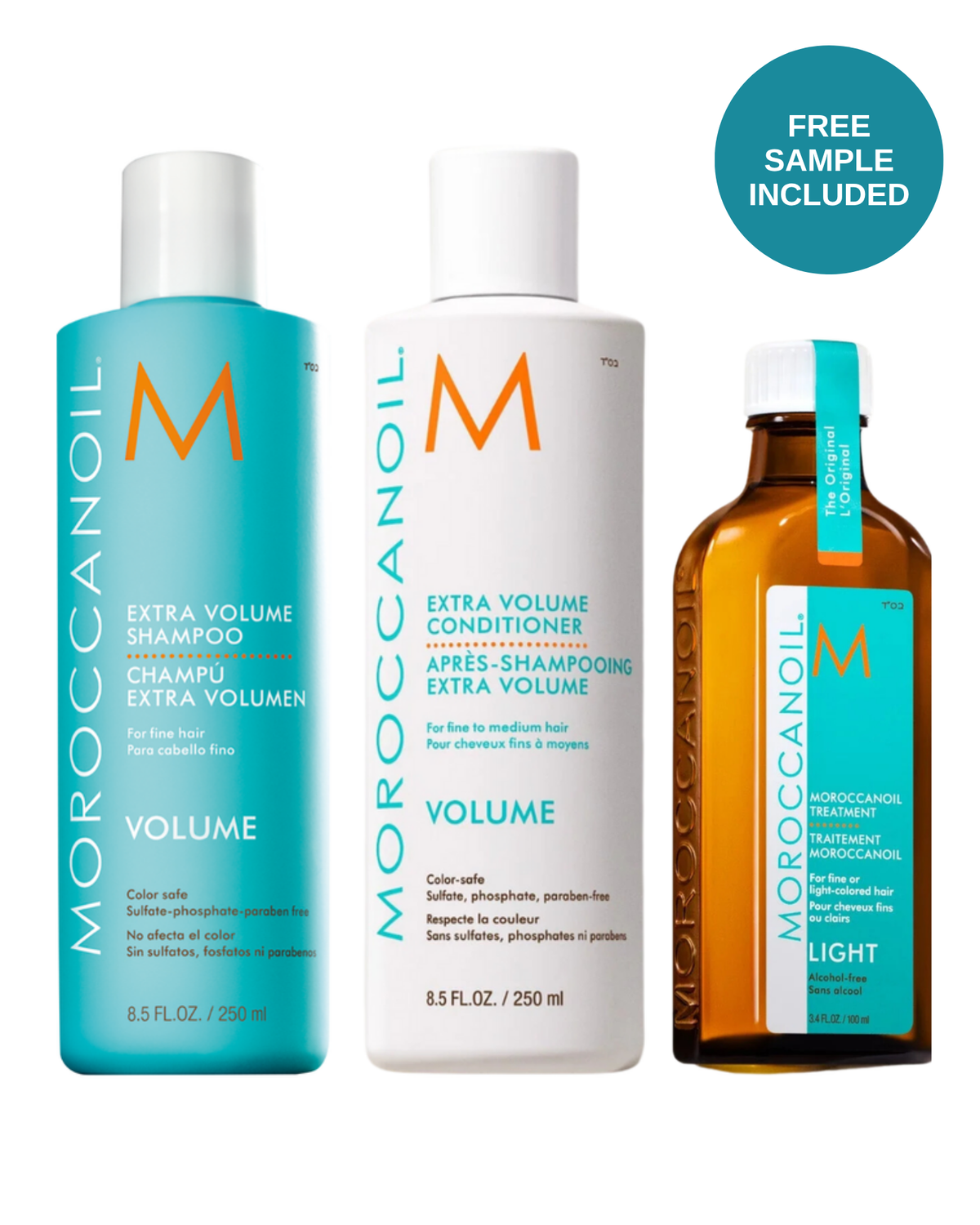 Moroccanoil Big Volume Trio: Extra Volume Shampoo, Extra Volume Conditioner and Light Treatment