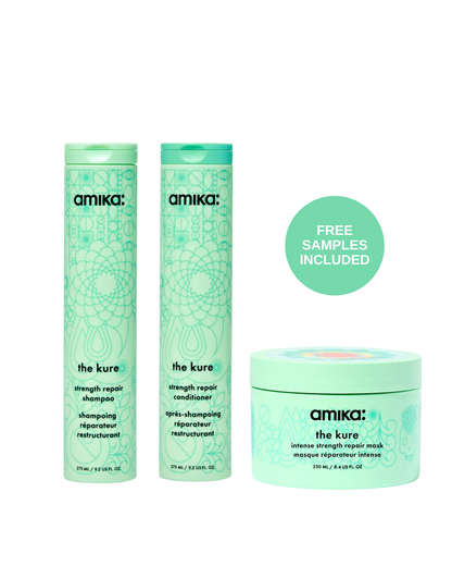 Amika The Kure Repair Ritual: The Kure Repair Shampoo, Conditioner and Intense Strength Repair Mask
