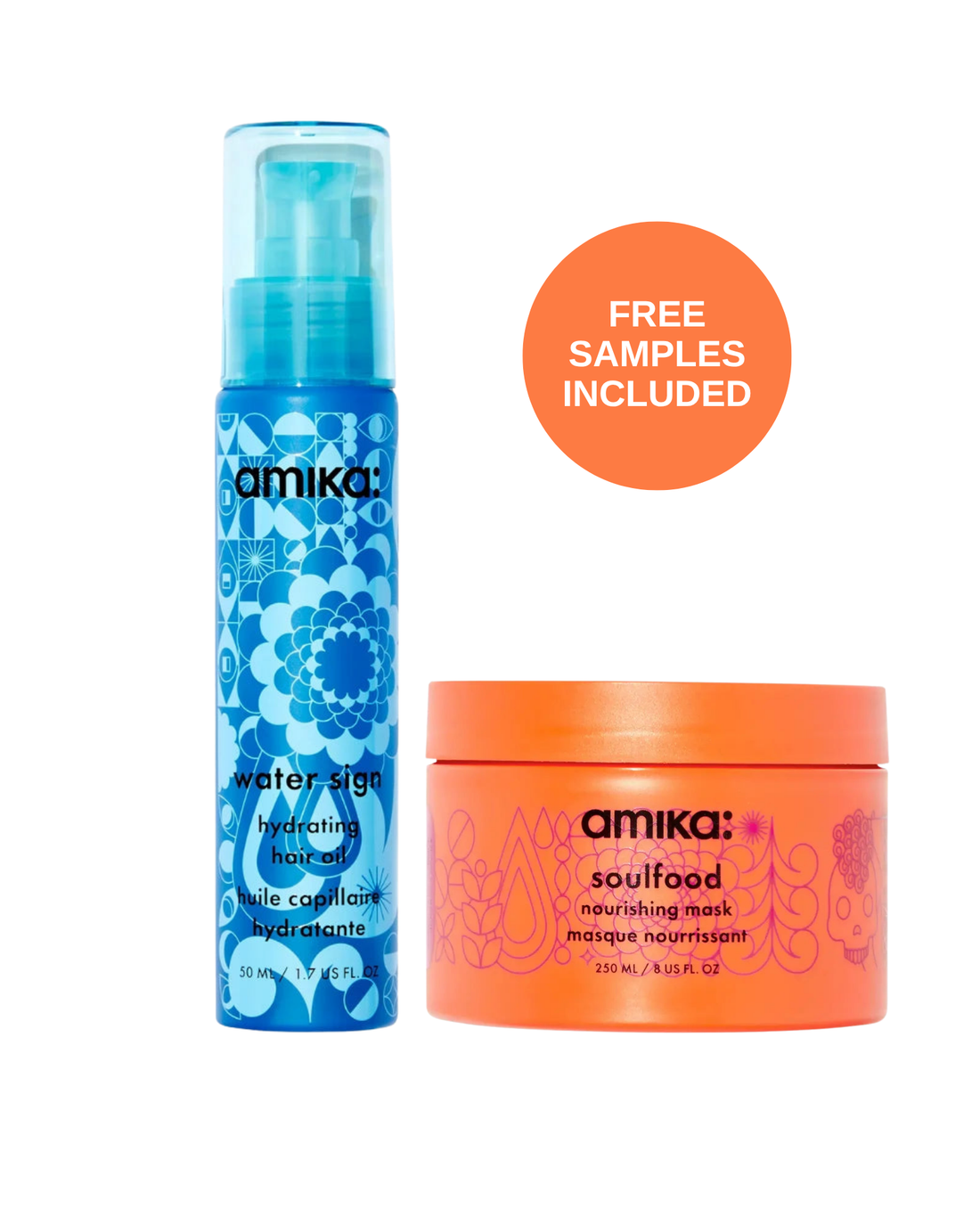 Amika Mask &amp; Oil Ritual Duo: Water Sign Hydrating Hair Oil and Soulfood Nourishing Mask