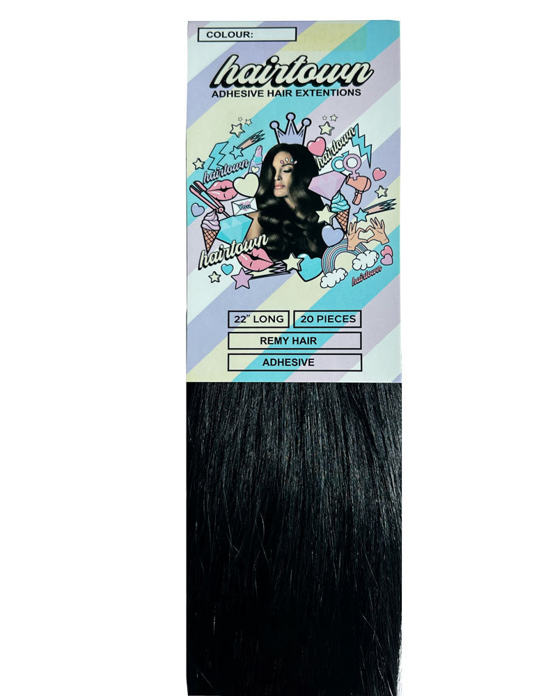 Hairtown Tape Hair Extensions - Jet Black