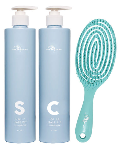 Stefan Daily Hair Kit + Flexi Brush