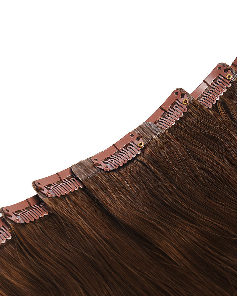 Clip-in Hair Extensions 5-Pieces Darkest Brown