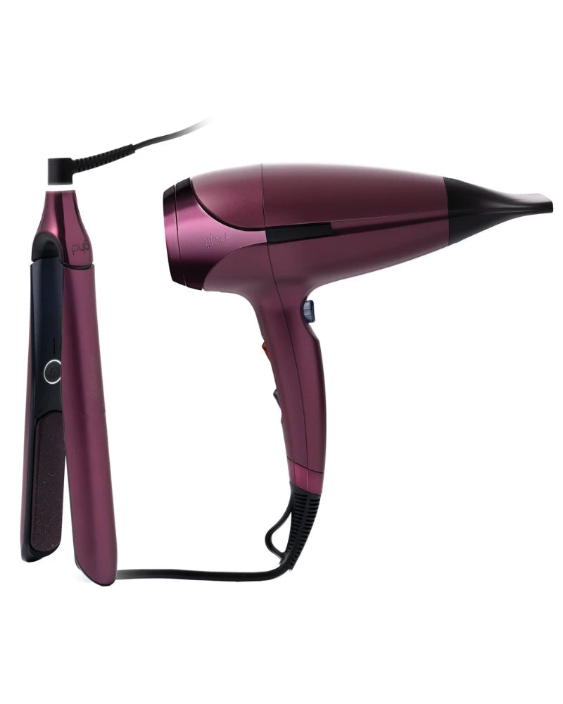 Chronos Straightener &amp; Helios Hair Dryer Deluxe Gift Set in Cherry Chic
