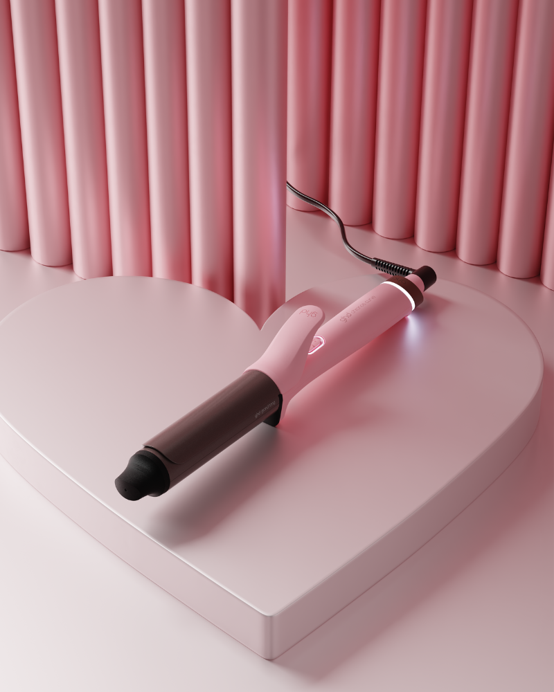Chronos Grand Curl Tong in Dusted Pink Breast Cancer Edition