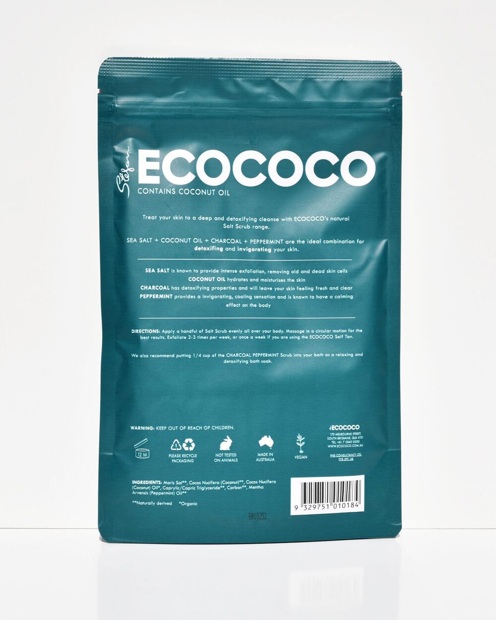 Ecococo Charcoal Peppermint Body Scrub