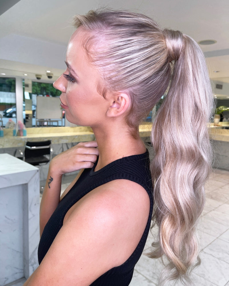 Stefan Clip-in Ponytail Extensions - Platinum