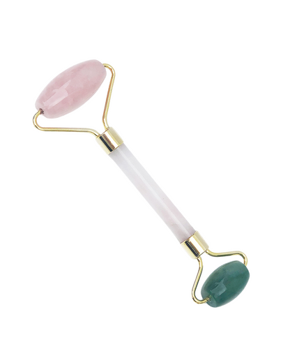 Ecococo Rose Quartz + Jade Crystal Roller